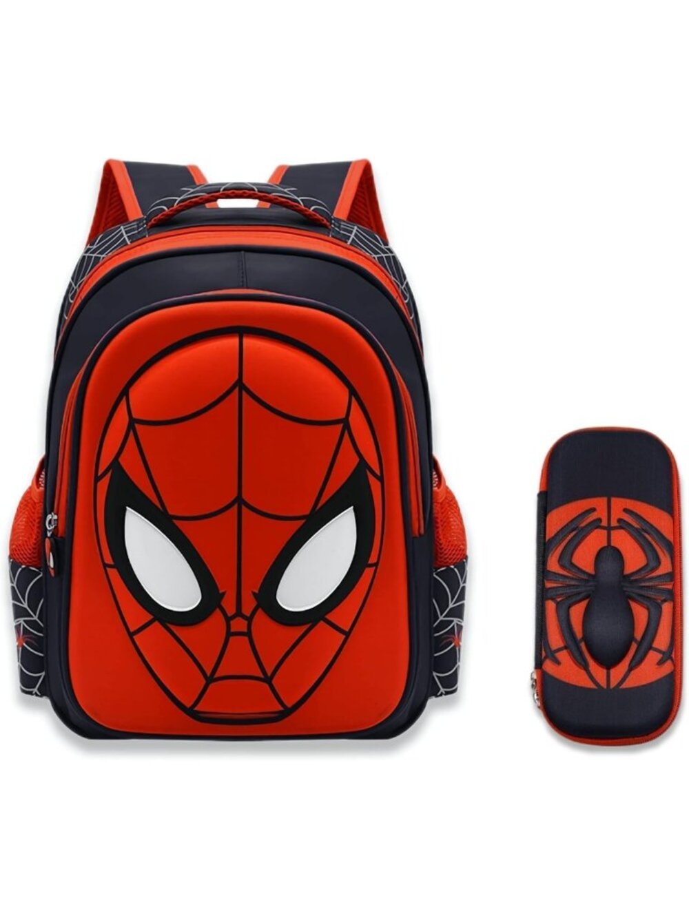 3D Cartoon Spider School Backpack & Pencil Case - Waterproof, Large Capacity